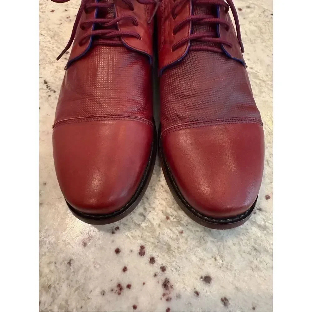 Altura Siete Burgundy Soft Leather Bostonian Oxford Shoes Sz 9 EUC